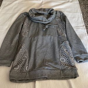 Gray cowl neck tunic sweatshirt new!